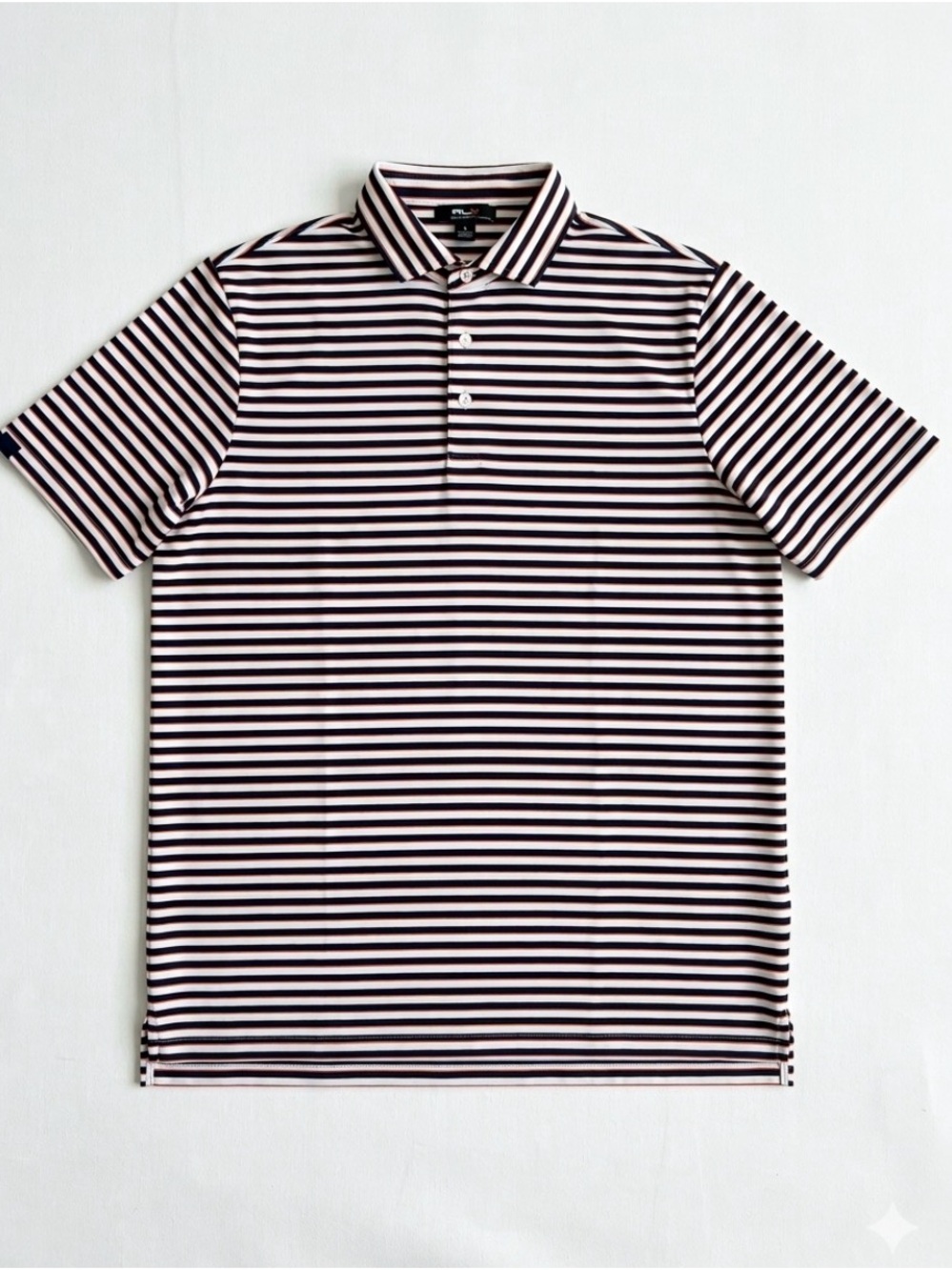 NWT RLX Ralph Lauren Men's Striped Polo Shirt - White Multi Performance XL